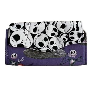 Jack with Zero wallet Handmade cotton Clutch Skull purple ghost dog